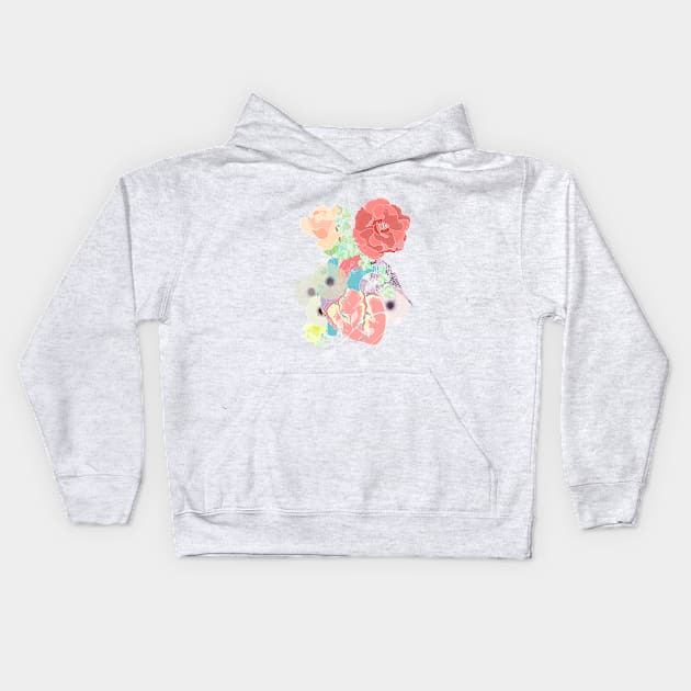 A heart, a bird and flowers Kids Hoodie by IsabelSalvador